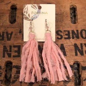 Pink tassel earrings